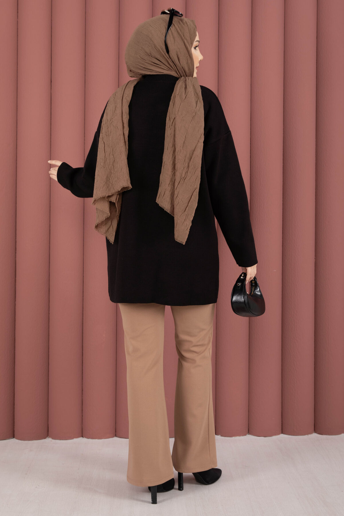 Relaxed Fit French Terry Crew Neck Tunic Black - Afbeelding 5