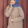 Relaxed Fit French Terry Crew Neck Tunic Stone – Bild 2