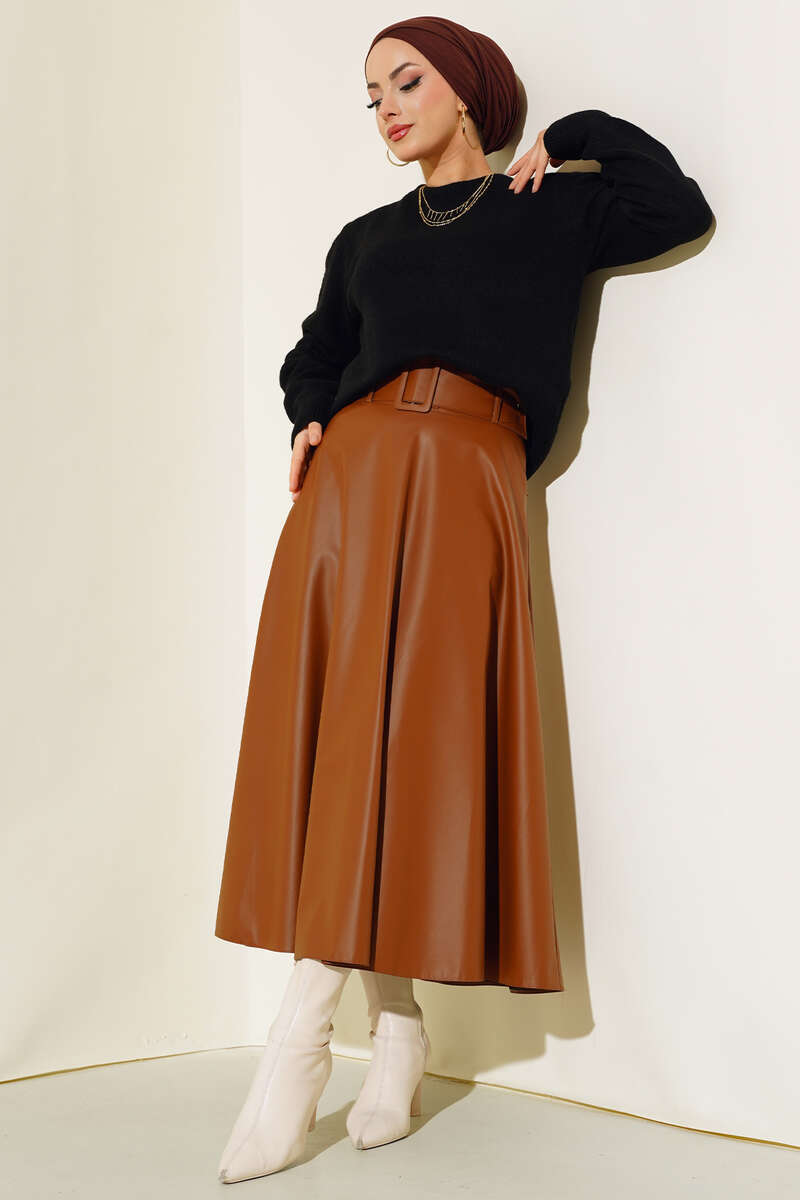 Ribbed Crew Neck Knit Sweater Black - الصورة 2