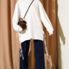 Crew Neck Side Tie Tunic Ecru - Image 2