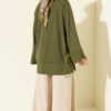 Ribbed Crew Neck Tunic with Slit Detail Khaki – Bild 3