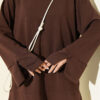 Ribbed Crew Neck Tunic with Slit Detail Brown - Image 4