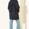Ribbed Crew Neck Tunic with Slit Detail Navy Blue - Afbeelding 3