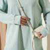 Round Neck Basic Two-Piece Set with Side Slits Aqua Green - الصورة 4