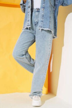 Alternative view of Straight Leg Light Blue Denim Jeans Light Blue