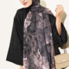 Botanical Floral Pattern Bamboo Shawl Dark Brown - immagine 2