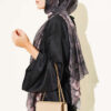 Botanical Floral Pattern Bamboo Shawl Dark Brown - immagine 3