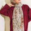 Botanical Floral Pattern Bamboo Shawl Hazel – Image 2