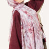 Botanical Floral Pattern Bamboo Shawl Rose Dust
