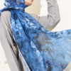 Botanical Floral Pattern Bamboo Shawl Navy Blue
