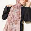 Botanical Floral Pattern Bamboo Shawl Latte - immagine 2