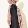 Botanical Floral Pattern Bamboo Shawl Latte - immagine 3
