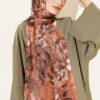 Botanical Floral Pattern Bamboo Shawl Tan - Image 2