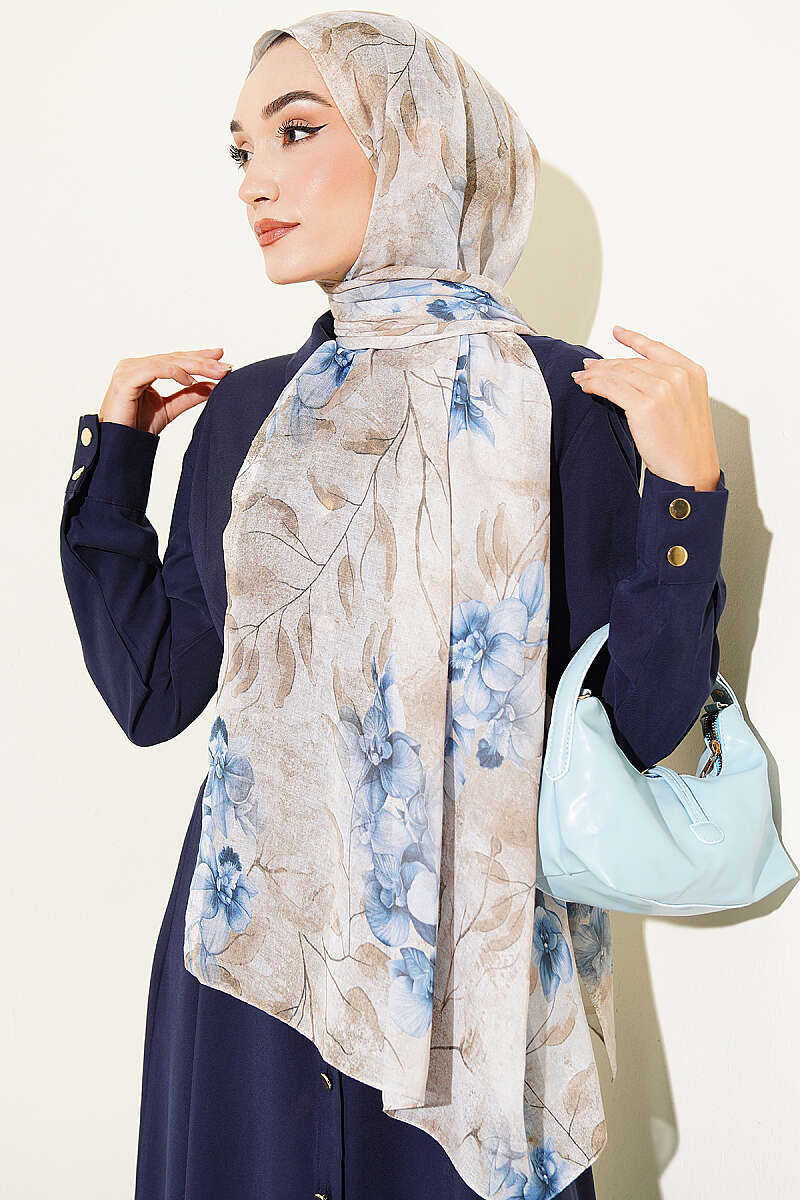Botanical Floral Pattern Bamboo Shawl Stone