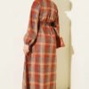 Button-Up Plaid Dress Camel - Imagen 3