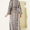 Button-Down Plaid Velvet Dress Smoke – Bild 3