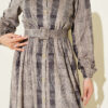 Button-Down Plaid Velvet Dress Smoke – Bild 4