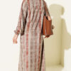 Button-Down Plaid Velvet Dress Tan - Afbeelding 3