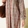 Button-Down Plaid Velvet Dress Tan - Afbeelding 4