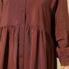 Button-Up Shirt Collar Dress Brown - immagine 4