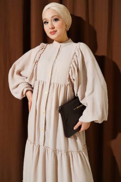 Alternative view of Button-Up Tiered Dress Stone