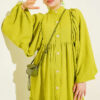 Button-Up Tiered Dress Oil Green – Bild 2