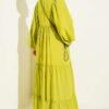 Button-Up Tiered Dress Oil Green – Bild 3