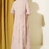 Button-Up Layered Knit Dress Beige - immagine 3