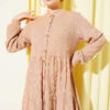 ⁦Button-Up Layered Knit Dress Latte⁩ - الصورة ⁦2⁩