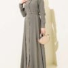 Buttoned Belted Tencel Dress Khaki