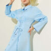 Buttoned Corset Detailed Dress Baby Blue – Bild 2