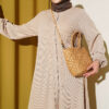 Button-Down Embroidered Detail Dress Beige – Image 2