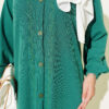 Button-Down Embroidered Detail Dress Green - immagine 4