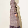 Buttoned Retro Pattern Dress Purple - الصورة 3