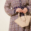 Buttoned Retro Pattern Dress Purple - الصورة 4