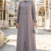 Zippered Modest Outerwear Grey
