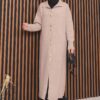 Full-Length Gold Buttoned Modest Knit Cardigan Mink - immagine 3