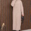 Full-Length Gold Buttoned Modest Knit Cardigan Mink - immagine 5