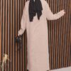Full-Length Gold Buttoned Modest Knit Cardigan Mink - immagine 7