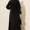 Hooded Denim Dress with Metal Buttons Anthracite - الصورة 3