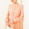 Brit Buttoned Lace Evening Dress Puppy Pink