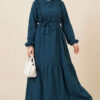 Brit Buttoned Lace Detailed Dress Petrol