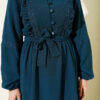 Brit Buttoned Lace Detailed Dress Petrol – Image 4