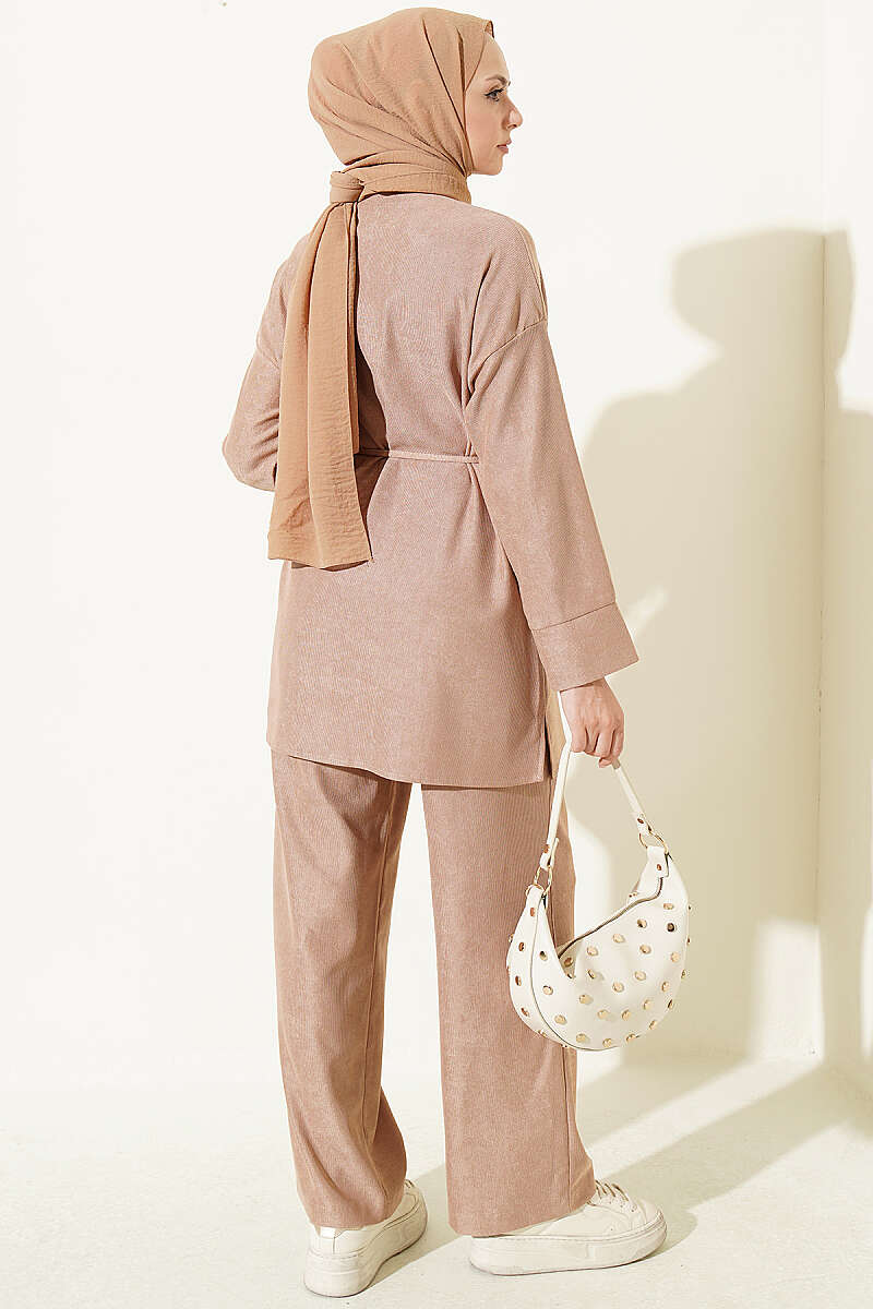 Brit Buttoned French Terry Two-Piece Set Beige - Image 3