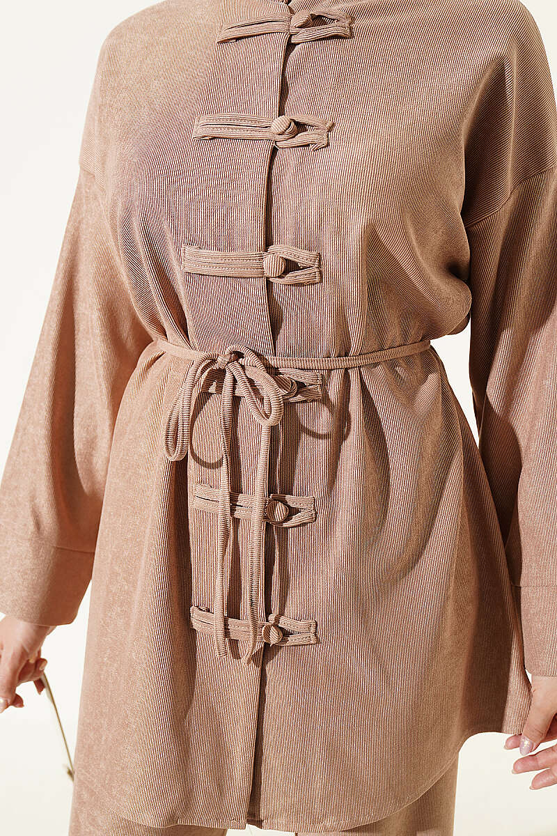 Brit Buttoned French Terry Two-Piece Set Beige - Image 4