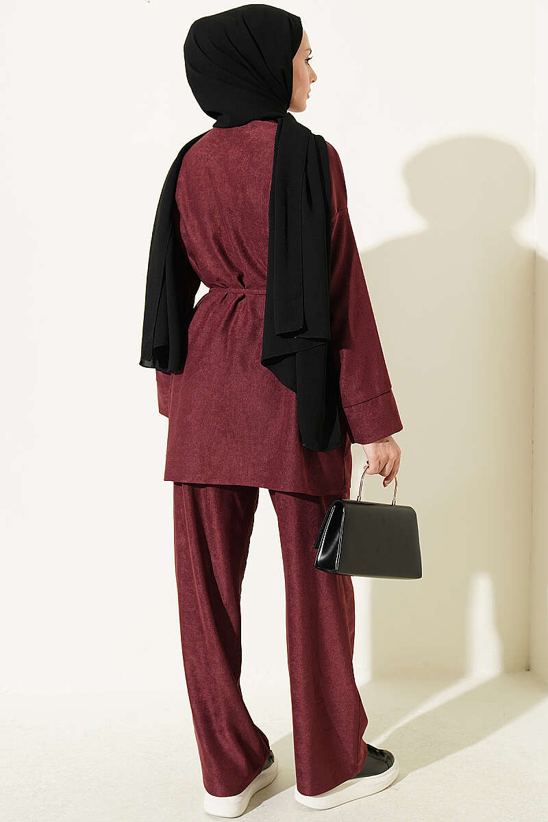 Brit Buttoned French Terry Two-Piece Set Burgundy - Imagen 3