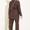 Brit Buttoned French Terry Two-Piece Set Brown - Image 3