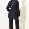 Brit Buttoned French Terry Two-Piece Set Navy Blue - Image 3