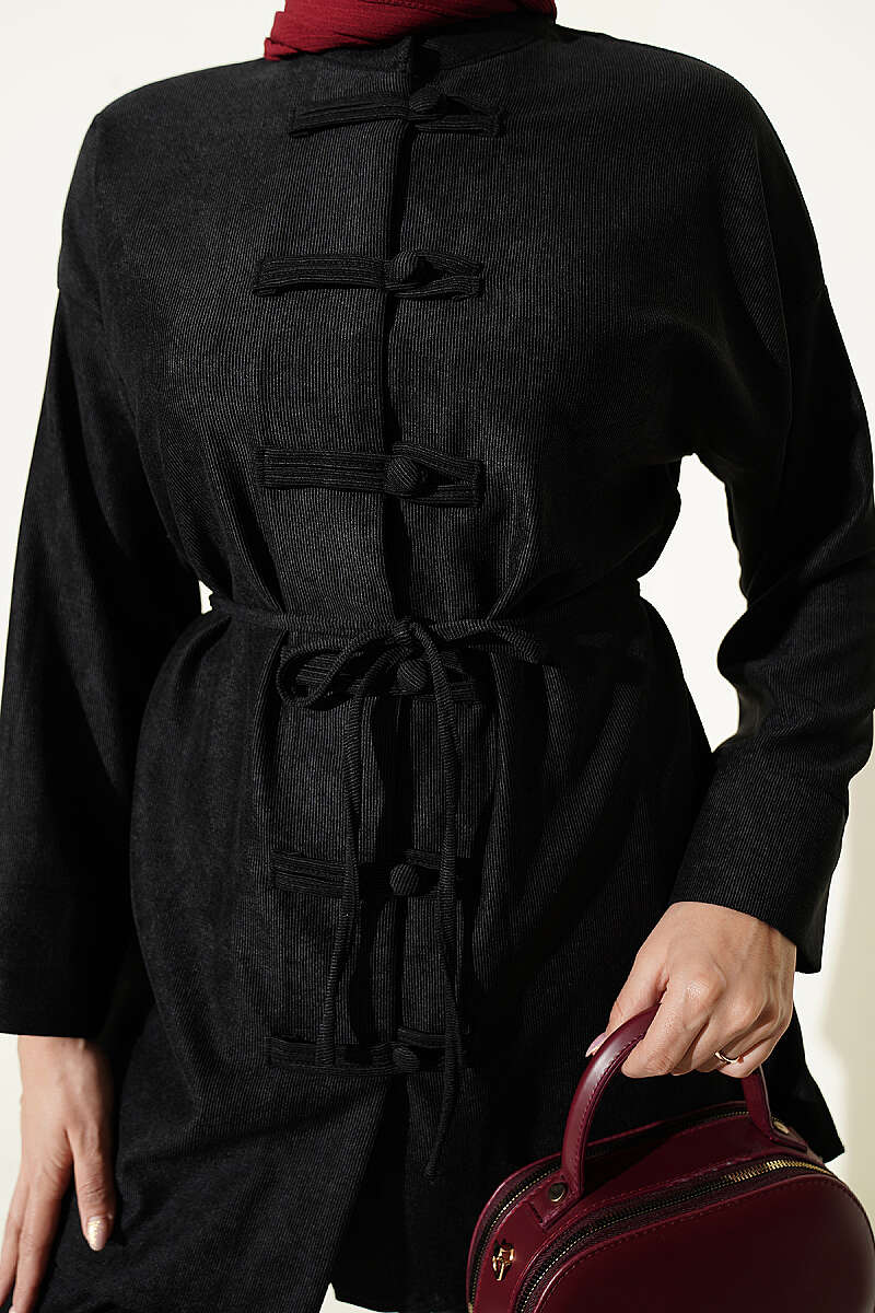 Brit Buttoned French Terry Two-Piece Set Black - Afbeelding 4