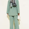 Buttoned Tie Belt Tunic Set Persian Rose - immagine 3